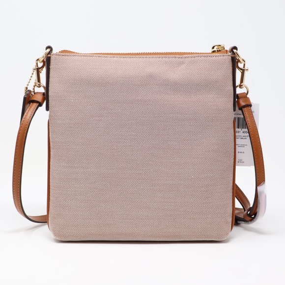 New Coach Kitt Horse and Carriage Jacquard and Leather Crossbody Bag Amber - Picture 6 of 13